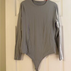 Abercrombie Grey Long-Sleeve Bodysuit